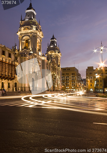 Image of catedral on plaza de armas mayor lima peru
