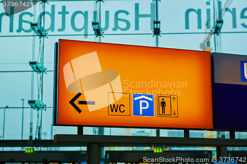 Image of information sign in Central railway station