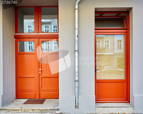 Image of Vintage wooden door in Berlin