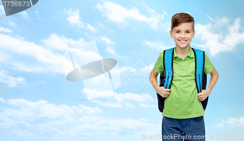 Image of happy student boy with school bag