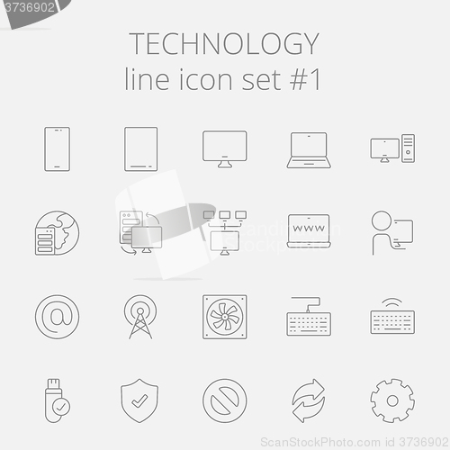 Image of Technology icon set.