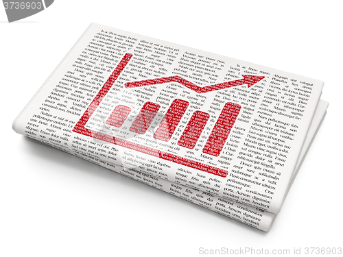 Image of Marketing concept: Growth Graph on Newspaper background