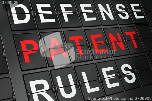 Image of Law concept: Patent on airport board background