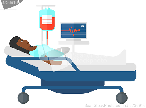 Image of Patient lying in bed.