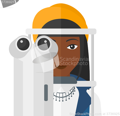 Image of Patient visiting ophthalmologist.