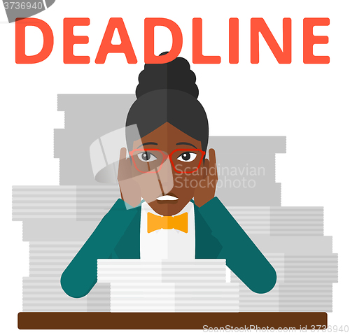 Image of Woman having problem with deadline.