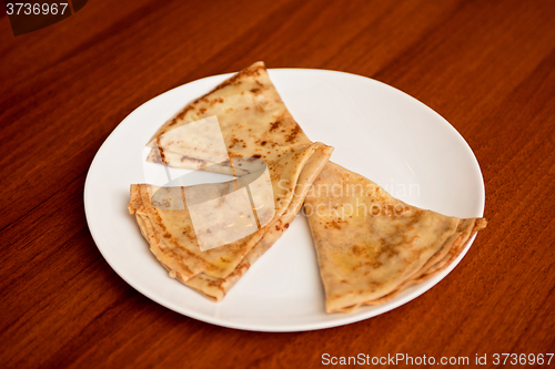 Image of tasty pancakes closeup