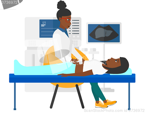 Image of Patient under ultrasound examination.