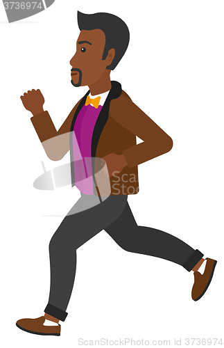 Image of Happy man jogging.
