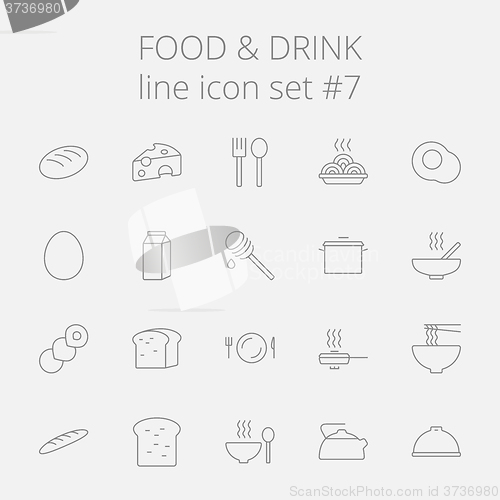 Image of Food and drink icon set.