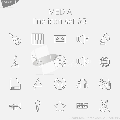 Image of Media icon set.