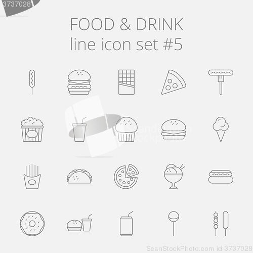 Image of Food and drink icon set.