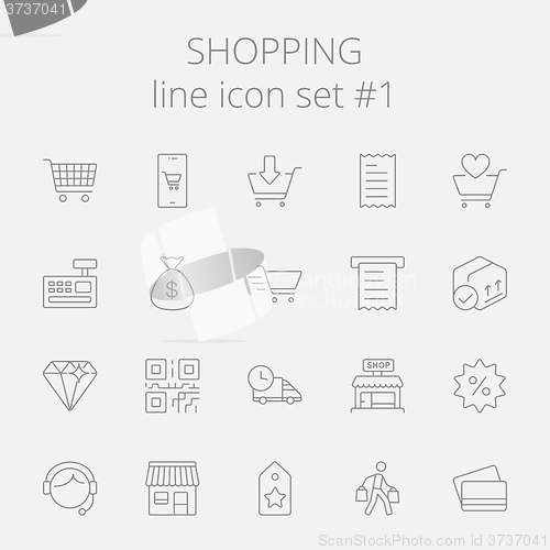 Image of Shopping icon set.