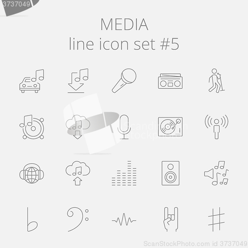 Image of Media icon set.