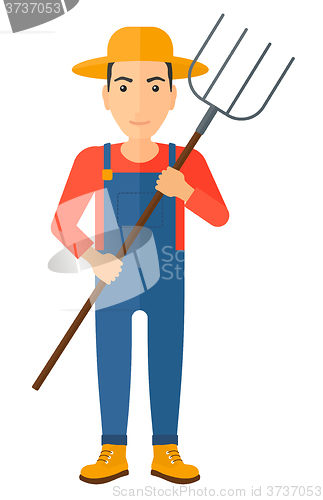 Image of Farmer with pitchfork.