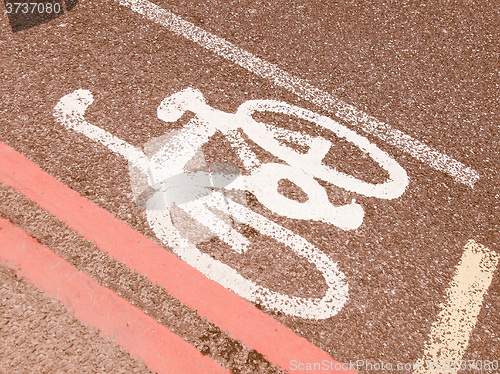 Image of  Bike lane sign vintage