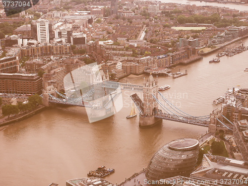 Image of Retro looking Aerial view of London