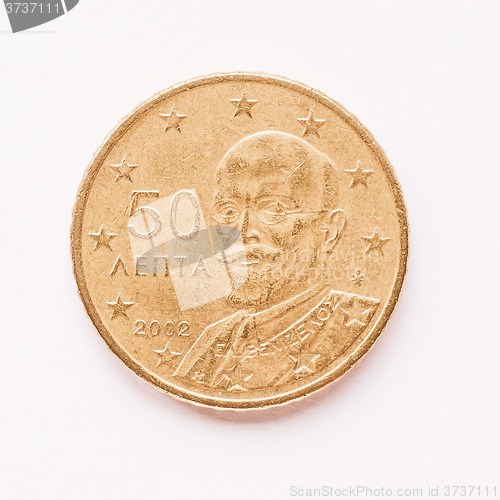 Image of  Greek 50 cent coin vintage