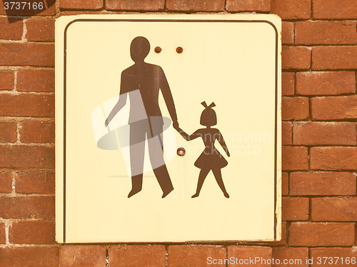 Image of  Pedestrian area sign vintage