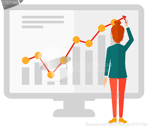 Image of Business woman presenting report.