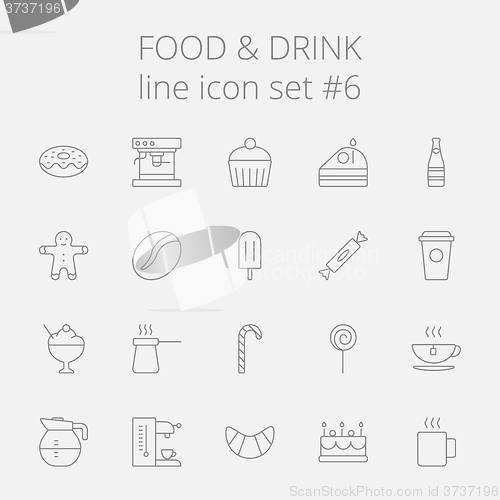 Image of Food and drink icon set.