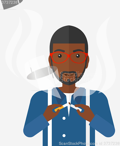 Image of Man quit smoking.