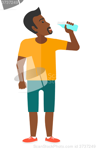 Image of Man drinking water.