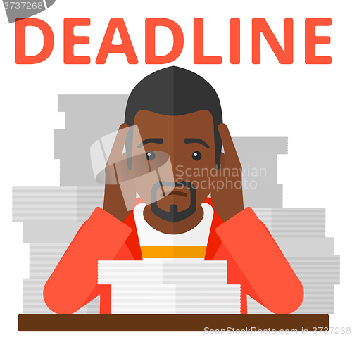 Image of Man having problem with deadline.