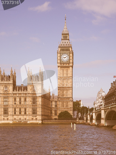 Image of Retro looking Houses of Parliament in London