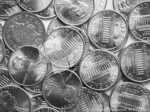 Image of Black and white Dollar coins background
