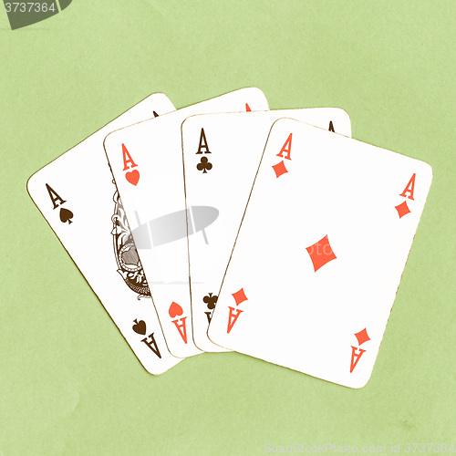 Image of  Poker of aces cards vintage