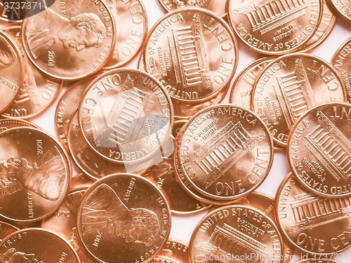 Image of  Dollar coins background vintage