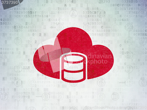 Image of Cloud technology concept: Database With Cloud on Digital Paper background