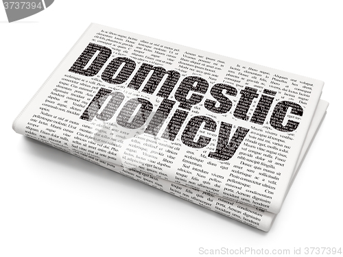 Image of Politics concept: Domestic Policy on Newspaper background