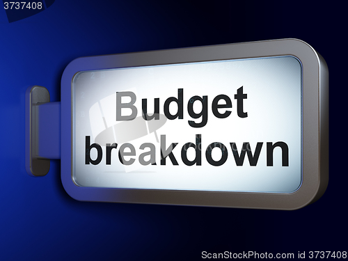 Image of Finance concept: Budget Breakdown on billboard background