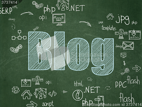 Image of Web design concept: Blog on School Board background