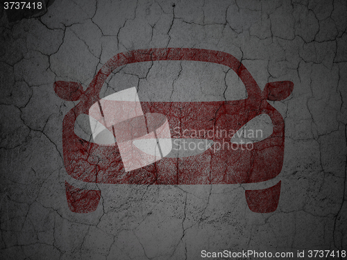 Image of Tourism concept: Car on grunge wall background