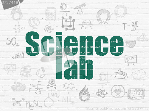 Image of Science concept: Science Lab on wall background