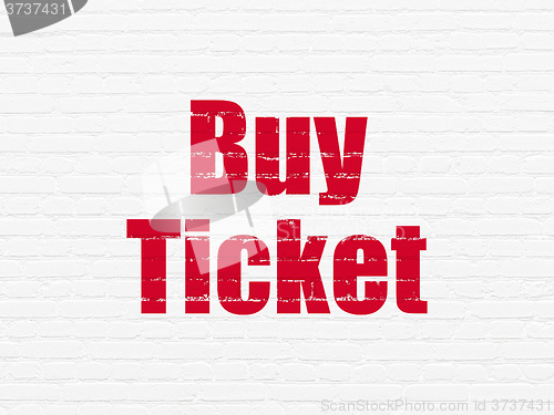 Image of Travel concept: Buy Ticket on wall background