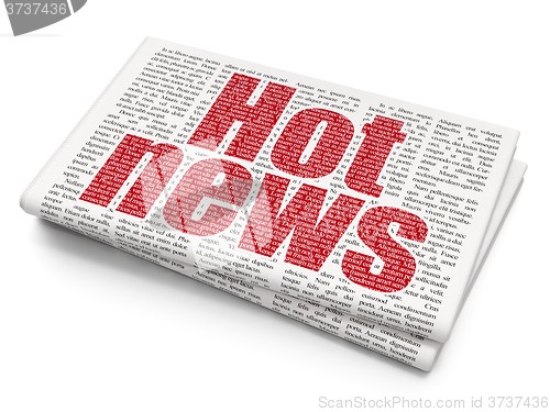 Image of News concept: Hot News on Newspaper background