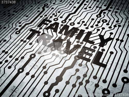 Image of Vacation concept: circuit board with Family Travel