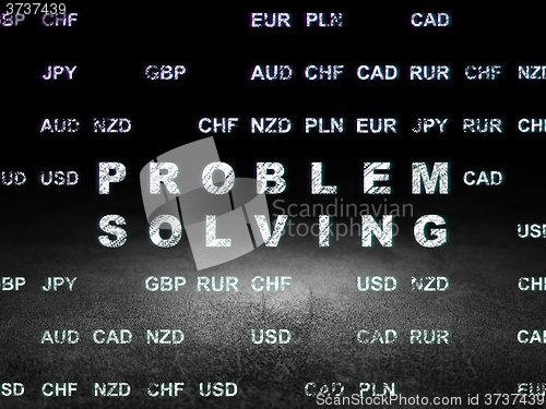 Image of Finance concept: Problem Solving in grunge dark room