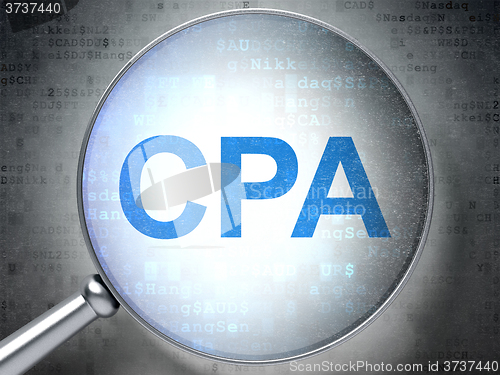Image of Business concept: CPA with optical glass