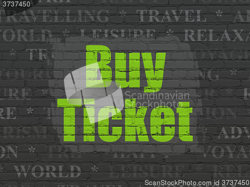Image of Travel concept: Buy Ticket on wall background