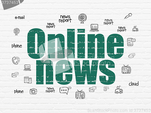Image of News concept: Online News on wall background