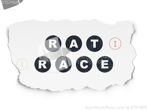 Image of Business concept: Rat Race on Torn Paper background