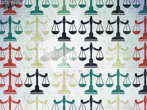 Image of Law concept: Scales icons on Digital Paper background