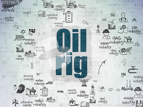 Image of Industry concept: Oil Rig on Digital Paper background