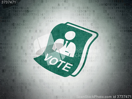 Image of Political concept: Ballot on Digital Paper background