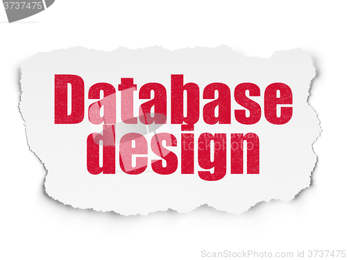 Image of Software concept: Database Design on Torn Paper background